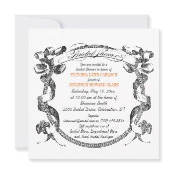 vintage banner flourish script bridal shower invitation