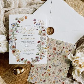vintage boho wildflower garden bridal brunch invitation