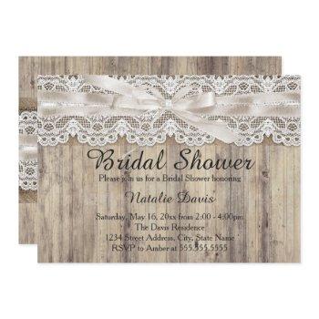 vintage burlap & lace bridal shower invite