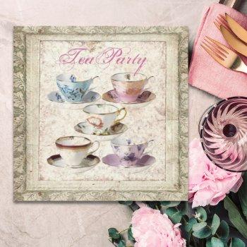 vintage country bridal shower tea party invitation
