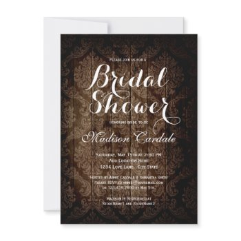 vintage damask rustic bridal shower invitations