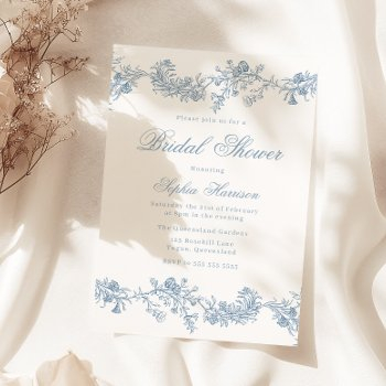 vintage elegant bridal shower invitation