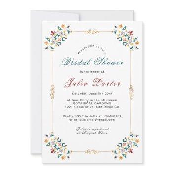 vintage geometrical classical motif bridal shower invitation