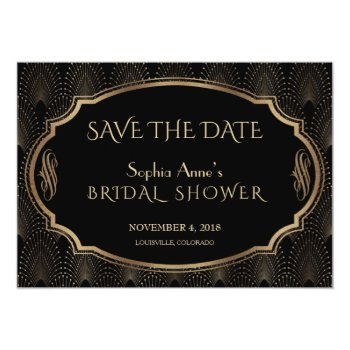 Vintage Great Gatsby 20s Art Deco Save The Date Front View