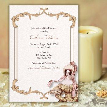 vintage marie antoinette victorian bridal shower invitation