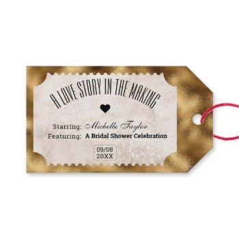 vintage movie ticket bridal date night ideas gift tags