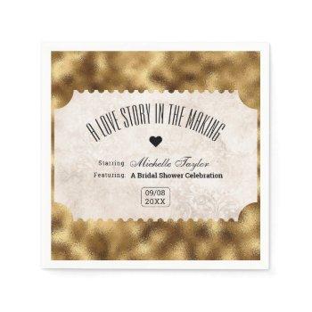 vintage movie ticket bridal date night ideas napkins