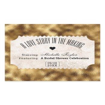 vintage movie ticket bridal date night ideas rectangular sticker
