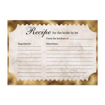 vintage movie ticket bridal shower recipe enclosure card