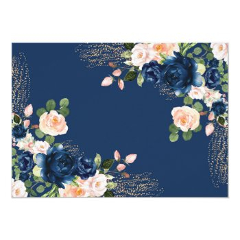 Vintage Navy Travel Bridal Shower Adventure Invitation Front View