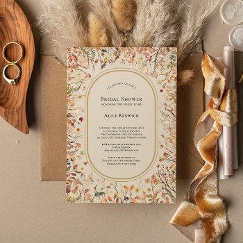 vintage rustic fall beige bridal shower invitation