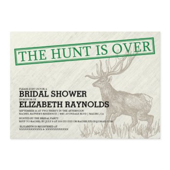 vintage the hunt is over bridal shower invitations