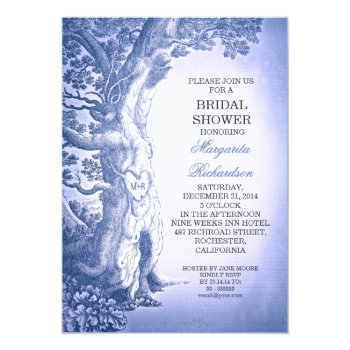 Vintage Tree Blue Rustic Front View