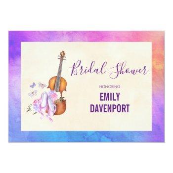 Violin, Ballet Shoes And Butterflies Front View