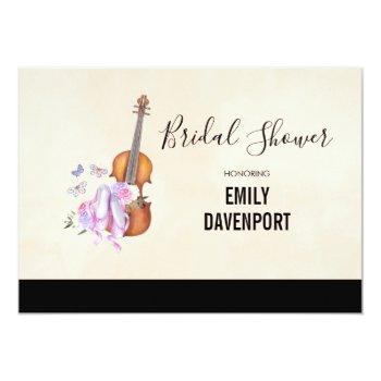 Violin, Ballet Shoes And Butterflies Front View
