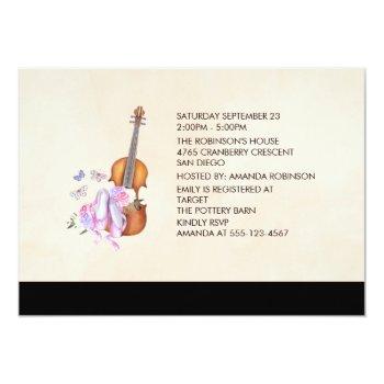 Violin, Ballet Shoes And Butterflies Front View