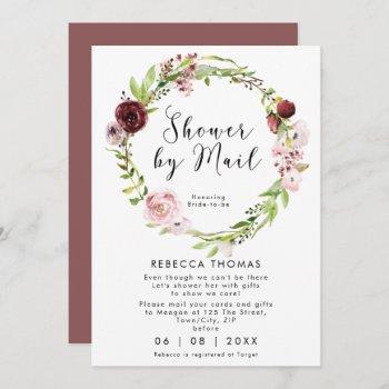 virtual shower by mail floral bridal shower invitation