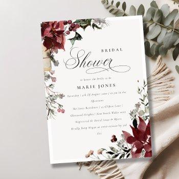 warm winter festive foliage bridal shower invite