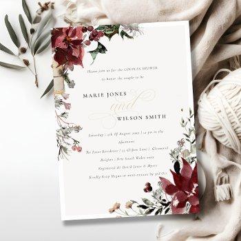 warm winter festive foliage couples shower invite