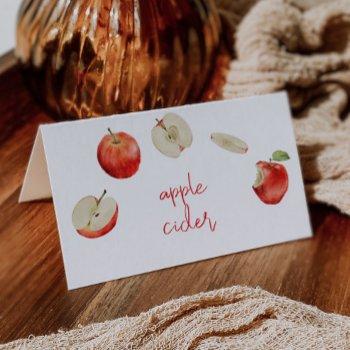 watercolor apples food label place card