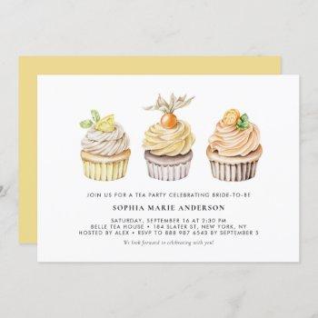 watercolor berry and citrus cupcakes tea party invitation