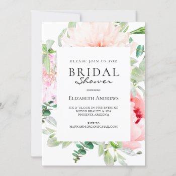 watercolor botanical spring bridal shower invitation