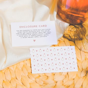 watercolor bridal shower ring & heart enclosure