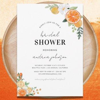 watercolor citrus floral blossom bridal shower     invitation