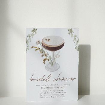 watercolor espresso martini bridal shower invitation