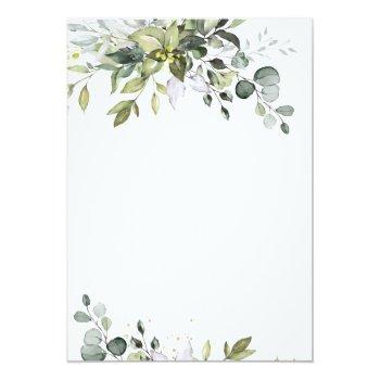 Watercolor Eucalyptus Greenery Bridal Shower Invitation Front View