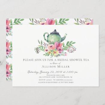 watercolor floral bridal tea party invitation