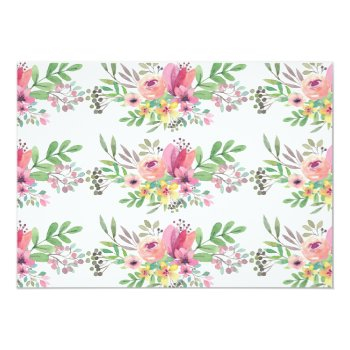 Watercolor Floral Bridal Tea Party Invitation Front View