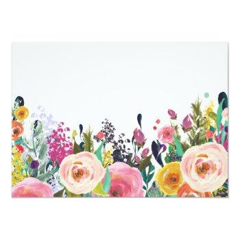 Watercolor Floral Flowers Rsvp Card Front View