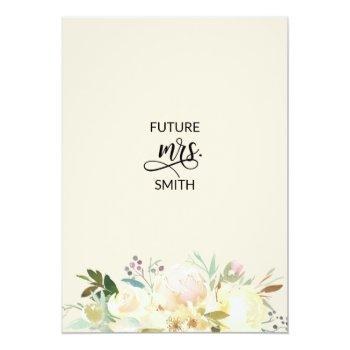 Watercolor Floral Pink Cream Ivory Bridal Shower Invitation Front View