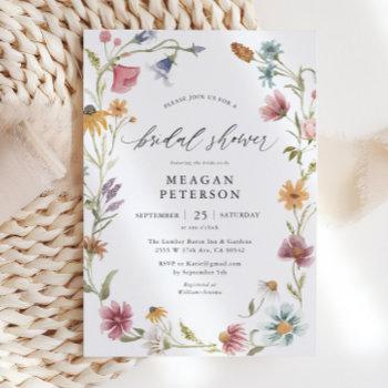 watercolor floral spring bridal shower invitation