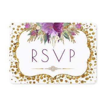 watercolor flowers gold glitter confetti rsvp