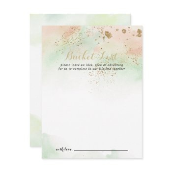 watercolor gold confetti wedding bucket list cards
