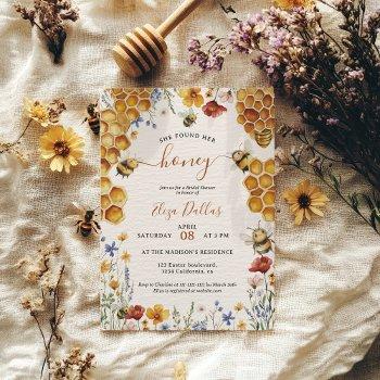watercolor honey bee and honeycomb bridal shower invitation