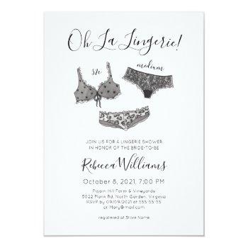 Watercolor Lingerie Shower Bridal Shower  Invitation Front View