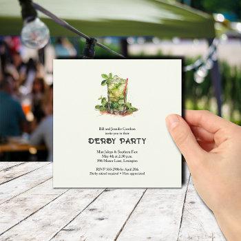 watercolor mint julep derby invitation