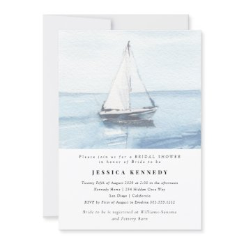 watercolor nautical sailing bridal shower  invitation