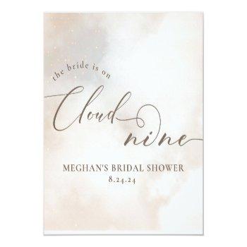 Watercolor On Cloud 9 Bridal Shower Favors Sparkling Wine Label Front View