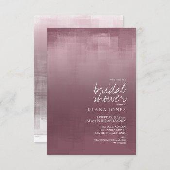 watercolor reflection bridal shower mauve id774 invitation
