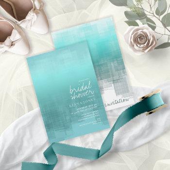 watercolor reflection bridal shower teal id774 invitation