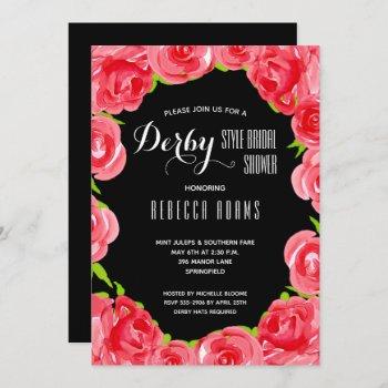 watercolor roses derby bridal shower invitation
