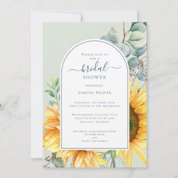 watercolor sunflower eucalyptus bridal shower invi invitation