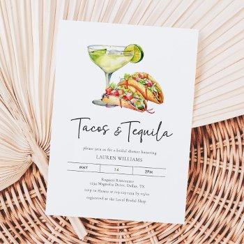 watercolor tacos & tequila bridal shower invitation