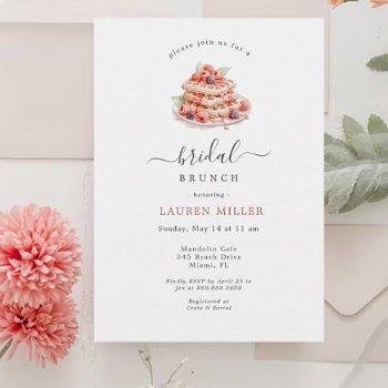 watercolor waffles breakfast brunch bridal shower invitation