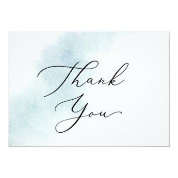 Watercolor Wash | Blue Thank You Card Front View