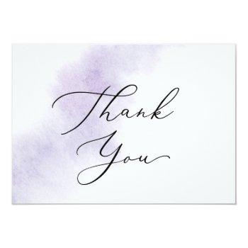 Watercolor Wash | Purple Thank You Card Front View